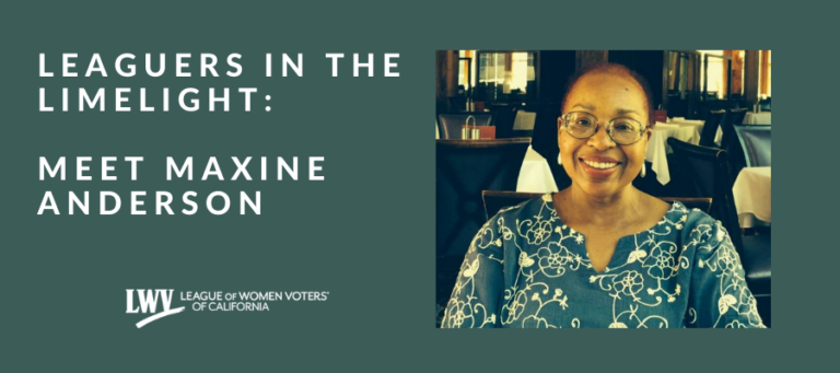 Maxine Anderson, LWV San Francisco and LWVC Board, California, League of Women Voters, Black History Month